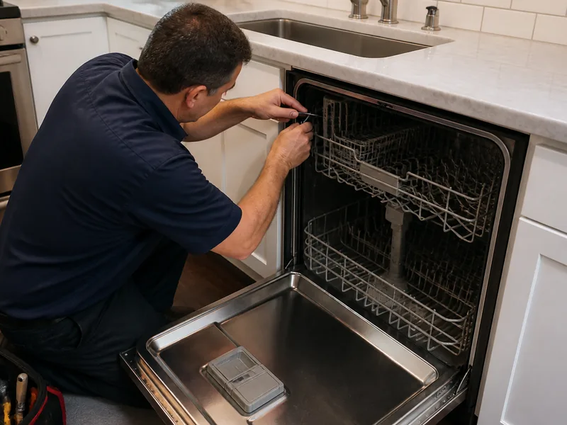 Dishwasher repair in a Dubai kitchen