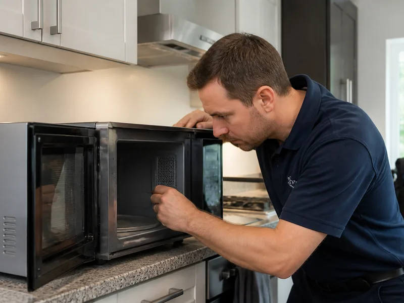 Microwave oven repair in a Dubai kitchen
